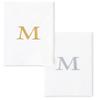 AMERICAN HOMESTEAD Disposable Hand Towels - Gold Monogrammed Guest Napkins - Linen-Like Bathroom Paper Towels for Guests - Perfect Wedding and Party Napkins - 25 Count (Gold M) view 1