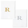 AMERICAN HOMESTEAD Disposable Hand Towels - Silver Monogrammed Guest Napkins - Linen-Like Bathroom Paper Towels for Guests - Perfect Wedding and Party Napkins - 25 Count (Silver R) view 1