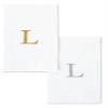 AMERICAN HOMESTEAD Disposable Hand Towels - Gold Monogrammed Guest Napkins - Linen-Like Bathroom Paper Towels for Guests - Perfect Wedding and Party Napkins - 25 Count (Gold L) view 1