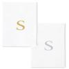 AMERICAN HOMESTEAD Disposable Hand Towels - Gold Monogrammed Guest Napkins - Linen-Like Bathroom Paper Towels for Guests - Perfect Wedding and Party Napkins - 25 Count (Gold S) view 1