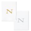 AMERICAN HOMESTEAD Disposable Hand Towels - Silver Monogrammed Guest Napkins - Linen-Like Bathroom Paper Towels for Guests - Perfect Wedding and Party Napkins - 25 Count (Silver N) view 1