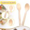1500 Pcs Small Wooden Spoons Bulk, 3.9 Inch Wood Mini Spoon Tiny Birchwood Disposable Spoons Wooden Cutlery Wooden Party Utensils for Ice Cream Desserts Tasting Eating Scoop Sample Serving view 3