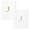 AMERICAN HOMESTEAD Disposable Hand Towels - Silver Monogrammed Guest Napkins - Linen-Like Bathroom Paper Towels for Guests - Perfect Wedding and Party Napkins - 25 Count (Silver J) view 1