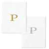 AMERICAN HOMESTEAD Disposable Hand Towels - Silver Monogrammed Guest Napkins - Linen-Like Bathroom Paper Towels for Guests - Perfect Wedding and Party Napkins - 25 Count (Silver P) view 1