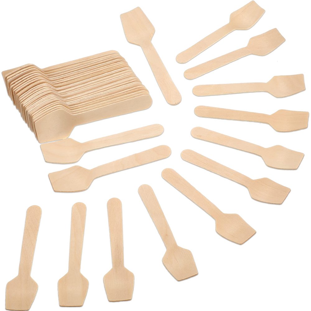 1500 Pcs Bulk Mini Wooden Spoons, 3.75 Inch Small Wooden Spoons Tasting Spoons Disposable Spoons for Birthday Wedding Parties, Ice Cream, Yogurt, Cake, Dessert