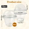 Rainmae 50-Pack Disposable Clear Plastic Cups with Dome Lids, 180ml/6oz Crystal PET Dessert Cups for To Go Iced Coffee Cold Drinks, Smoothie, Bubble Boba Tea, Juice, Parfait, Frappuccino, Milkshake view 2
