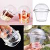 Rainmae 50-Pack Disposable Clear Plastic Cups with Dome Lids, 180ml/6oz Crystal PET Dessert Cups for To Go Iced Coffee Cold Drinks, Smoothie, Bubble Boba Tea, Juice, Parfait, Frappuccino, Milkshake view 3