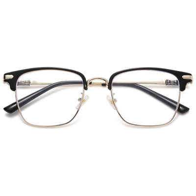 KOOSUFA Retro Blue Light Blocking Reading Glasses 2.0 for Men Women Nerd Horn Rimmed Eyeglasses Readers Eyewear, Black Gold