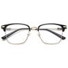 KOOSUFA Retro Blue Light Blocking Reading Glasses 2.0 for Men Women Nerd Horn Rimmed Eyeglasses Readers Eyewear, Black Gold view 1