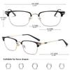 KOOSUFA Retro Blue Light Blocking Reading Glasses 2.0 for Men Women Nerd Horn Rimmed Eyeglasses Readers Eyewear, Black Gold view 2