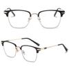 KOOSUFA Retro Blue Light Blocking Reading Glasses 2.0 for Men Women Nerd Horn Rimmed Eyeglasses Readers Eyewear, Black Gold view 3
