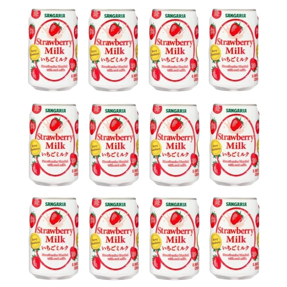 Sangaria Strawberry Milk | 12 Pack | 8.96 Fl Oz | Popular Drink From Japan | Japanese Can Drinks | Rich and Creamy | Bundles | Variety Packs | Combo | Beverages | RcTechDistro Bundle |