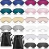20 Pieces Silk Sleep Eye Mask with Elastic Strap Soft Sleeping Mask Eye Cover Satin Blindfold for Women Men Kids Sleeping Travel Eye Shades Including 2 Pieces of Black Bags(Multicolored) view 1