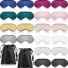 20 Pieces Silk Sleep Mask Eye Mask with Adjustable Strap Sleeping Cover Eye Cover Blindfold for Women Men Sleeping Travel(Multicolored) view 1