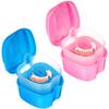 rosenice Portable Denture Case Set with Strainer Basket 2 Pack Compact Travel Denture Container Lightweight Retainer Holder for Cleaning and Storage 3.77X3.54X2.67In view 1