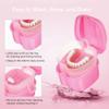rosenice Portable Denture Case Set with Strainer Basket 2 Pack Compact Travel Denture Container Lightweight Retainer Holder for Cleaning and Storage 3.77X3.54X2.67In view 3