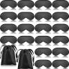 20 Pieces Silk Sleep Mask Eye Mask with Adjustable Strap Sleeping Cover Eye Cover Blindfold for Women Men Sleeping Travel(Black) view 1