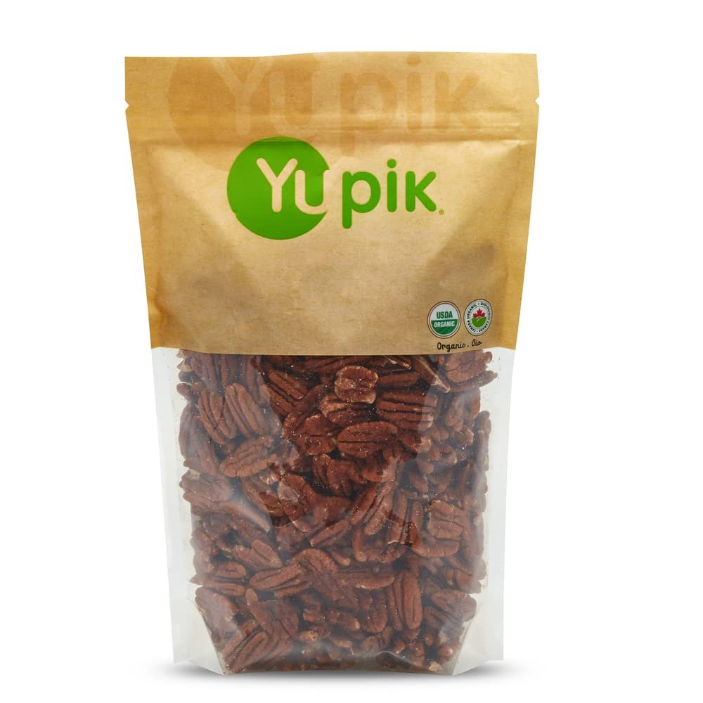 Yupik Organic Raw Pecans, 2.2 lb (35.2 oz), Pack of 6, Kosher, Gluten-Free, Non-GMO, Vegan, Raw Nuts, Unsalted, Unroasted, Oil-Free, Crunchy, Source of Fiber, Healthy Snacks, For Baking & Cooking