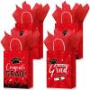 Colarr 24 Pcs Graduation Gift Bags with Tissue Paper 2024 Graduation Party Gift Bags with Handles for High School, College, Kindergarten, 8th Grade and More(Red) view 1