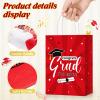 Colarr 24 Pcs Graduation Gift Bags with Tissue Paper 2024 Graduation Party Gift Bags with Handles for High School, College, Kindergarten, 8th Grade and More(Red) view 4