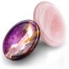 2 Pcs Thumb Worry Stones for Anxiety Chakra Stones Pink Crystal Amethyst Healing Crystal Chakra Meditation Gift view 1