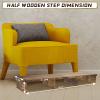 39IN Long Wooden Step Stool for Elderly, Half Wooden Riser Step Stool for High Bed, Bathroom, Kitchen and Living Room, 400LBs Loading(39.0" L*11.5" W*4.6" H) view 2