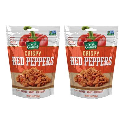 Fresh Gourmet Crispy Red Peppers Crunchy Snack and Salad Topper (3.5 Ounce (Pack of 2))