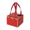Hammont Gift Boxes - 4 Pack of Gift Boxes with Faux Leather Handles - Cookie Boxes - Versatile Gift Boxes for Presents - Elegant Box for Cakes Candy | Jewelry | Chocolates (6"x6"x3" (Red)) view 1