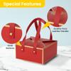 Hammont Gift Boxes - 4 Pack of Gift Boxes with Faux Leather Handles - Cookie Boxes - Versatile Gift Boxes for Presents - Elegant Box for Cakes Candy | Jewelry | Chocolates (6"x6"x3" (Red)) view 4