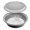 VeZee 9 Inch Round Aluminum Foil Pan With Dome Lid Disposable Take Out Food Containers, Roasting, Baking and Gas Oven Safe : Set of 100 view 1
