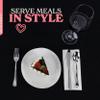 Spec101 Silver Plastic Silverware Sets for Parties Set of 300 - Pre Rolled Disposable Cutlery Individually Wrapped Plastic Utensils Set with Napkins for Weddings, Anniversaries, and Events view 4