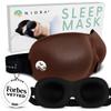 Nidra Contoured Sleep Mask for Side Sleepers  Zero Pressure Fit, Light Blocking Eye Shade for Sleeping & Travel  Brown, Standard Size view 1