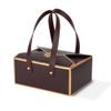 Hammont Cookie Boxes for Gift Giving - 4 Pack of Bakery Boxes, Easy to Assemble Decorative Cardboard Luxury Box with Faux Leather Handle Jewelry, Chocolate and Candy 5x7x3 Inches (Maroon) (HM1780) view 1