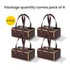 Hammont Cookie Boxes for Gift Giving - 4 Pack of Bakery Boxes, Easy to Assemble Decorative Cardboard Luxury Box with Faux Leather Handle Jewelry, Chocolate and Candy 5x7x3 Inches (Maroon) (HM1780) view 3