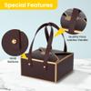 Hammont Cookie Boxes for Gift Giving - 4 Pack of Bakery Boxes, Easy to Assemble Decorative Cardboard Luxury Box with Faux Leather Handle Jewelry, Chocolate and Candy 5x7x3 Inches (Maroon) (HM1780) view 4