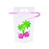 Fun Express 25 Pieces Luau Party Collapsible Plastic Drink Pouches with Straws, Holds 16 oz, BPA Free Plastic, Party Supplies, Multi-Color view 2