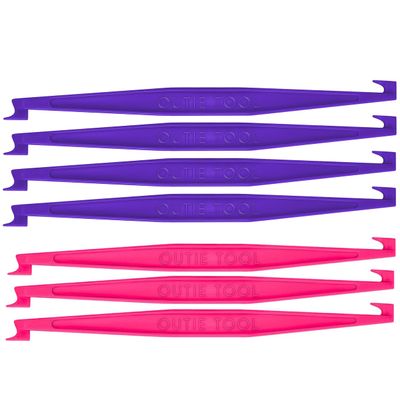 2 in 1 Outie Tool Aligner Remover for Invisible Braces | Easily and Safely Removes Top & Bottom Trays | 7 Count (3 Hot Pink, 4 Midnight Individually Wrapped Singles)