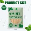 600 Pcs Mint Flavor Toothpicks Bulk Natural Wood Flavored Cinnamon Toothpicks for Kitchen Restaurant Supply Adults Humans Oral Dental Health view 2