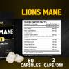 Zolotus Lions Mane Mushroom Capsules with Cordeyceps, Elderberry, Ginkgo Biloba, Bacopa - 60 Capsules view 2
