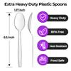 [100 Count] Clear Plastic Spoons Heavy Duty Disposable Spoon Reusable Bulk Plastic Utensils Sturdy Cutlery Set Durable Plasticware Silverware for Party,Every Day Use,Picnic,Camping,Wedding,Barbecues view 2
