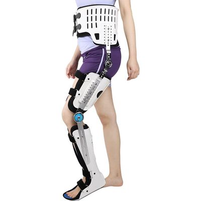 Etlegor Hip Knee Ankle Foot Orthosis, for Hip Fracture Rehabilitation Equipment Fixed Brace Femoral Femur Fracture Hip Instability Fixation of Lower Limb Paralysis Leg (Color : White, Size : Left)
