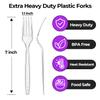 [100 Count] Heavy Duty Clear Plastic Forks Disposable Plastic Fork Bulk Utensils Reusable Cutlery Set Thick Plasticware Silverware for Party,Every Day Use,Picnic,Camping,Wedding,Barbecues view 2