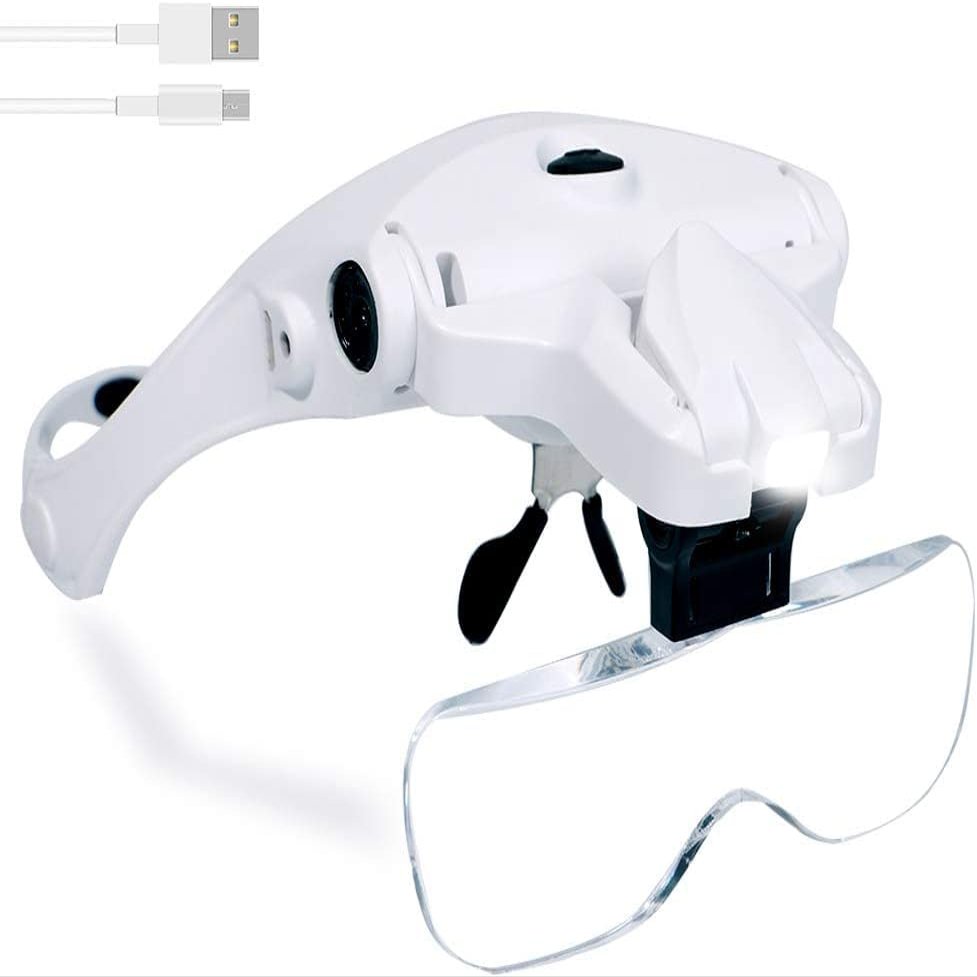 2 Pack 4X Magnifying Glass with 36 Adjustable LED Lights and Hands Free Headband Magnifying Glass