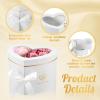 Nuanchu 2 Pcs Valentines Day Heart Shaped Flower Box with Transparent Window Paper Floral Boxes with Lids Ribbons Double Layers Rotating Gift Box for Arrangements, 9.1 x 7.9 x 6.5 Inch(White) view 3