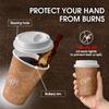JOYEUX 100 Pack -12 oz Disposable Coffee Cups with Lids, Thickened Coffee Paper Cups -To Go Hot Cups for Party, Beverages, Tea, Hot Chocolate,Water, Juice view 4