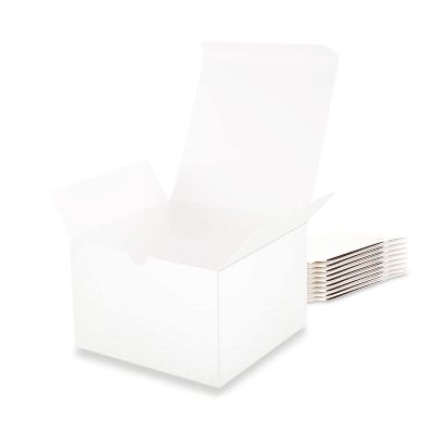 MALICPLUS 10 Gift Boxes 6x6x4 Inches Gift Boxes with Lids for All Occasion, Bridesmaid Proposal Box, White Gift Box Bulk for Light Weight Gifts, Crafting
