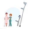 WEBUP 2X Telescopic Forearm Crutches, Folding Walking Cane, Aluminum Elbow Crutches Cane, Seniors Foldable Crutches, Trekking/Travel/Walking (Color : Gray, Size : X1) view 2