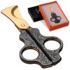Cigar Scissors Cutter Stainless Steel Double Blade Guillotine Cutter Straight Cut Scissors with Leather Case(Black) view 1