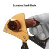Cigar Scissors Cutter Stainless Steel Double Blade Guillotine Cutter Straight Cut Scissors with Leather Case(Black) view 2
