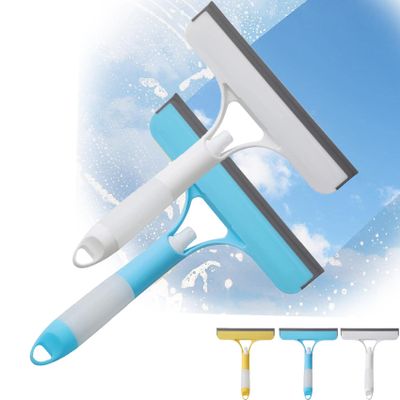 3 in 1 Window Cleaning Tool for Car Indoor Outdoor High Windows,Car Squeegee for Window Cleaning (Blue+White)
